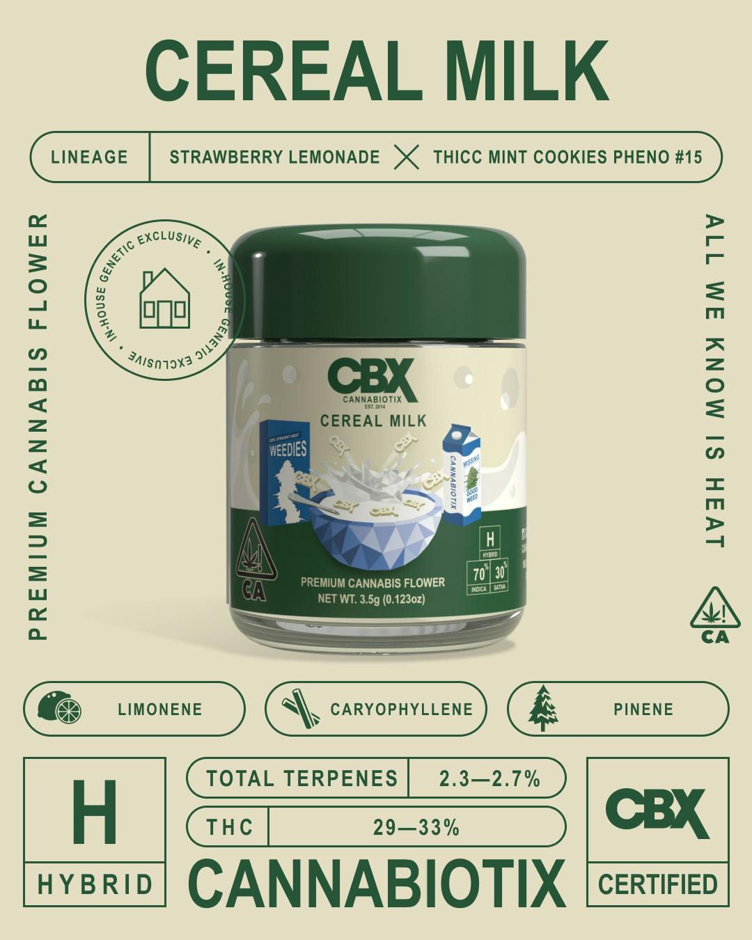 CBNリキッド cerealmilk 1ml×４ Cereal Milk 2g 4Pk - Sherman Oaks